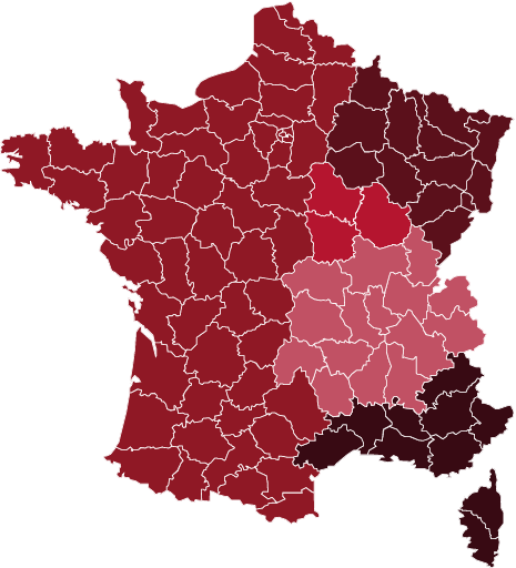 Carte des commerciaux régionaux à contacter pour devenir distributeur