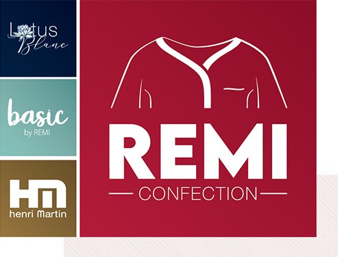 4 marques du groupe Rémi Confection : Lotus Blanc, Rémi, basic by Rémi et Henri Martin